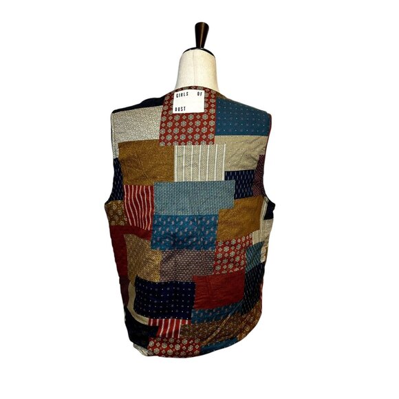 Girls of Dust Reversible Patchwork Quilted Vest Women’s Large Cottagecore Boho S - Picture 5 of 10